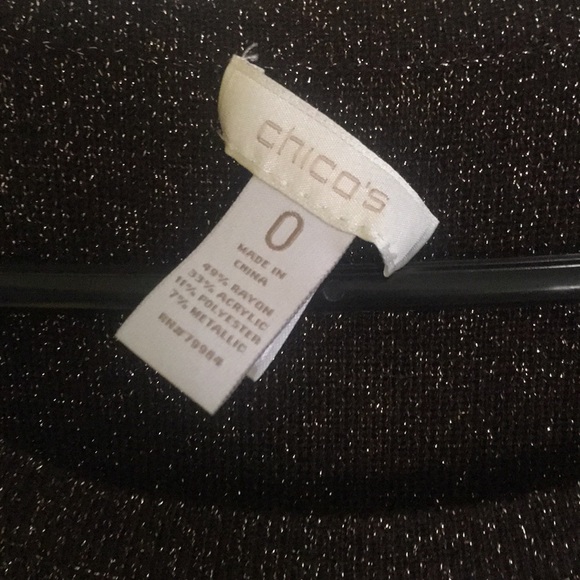 CHICO’S BLACK W/ GOLD SPARKLES DRESS TANK SIZE 0 - Picture 2 of 4